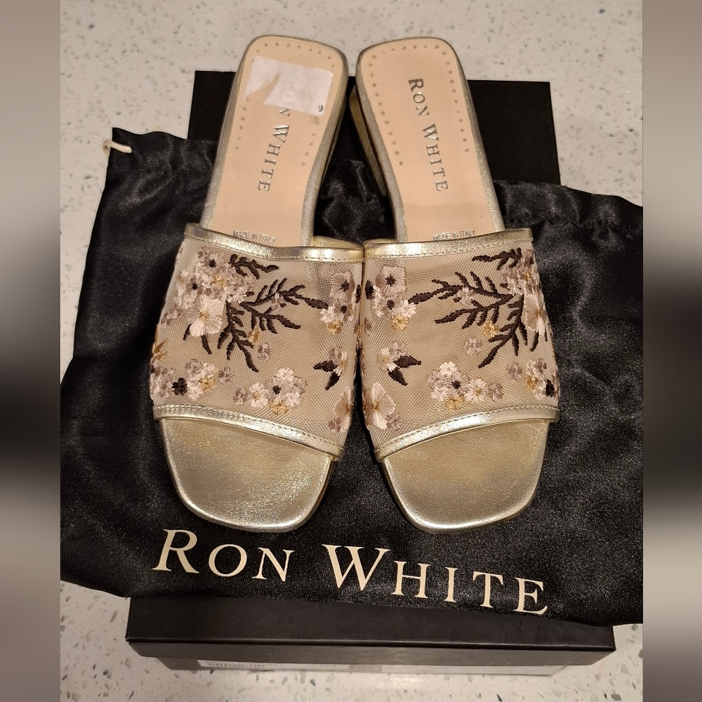 Ron White embroidered slip ons